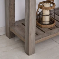 HOMCOM Console Table American Pastoral Desk with Drawer Bottom Shelf Living Room, Entryway, Bedroom Grey(m-9)