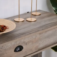 HOMCOM Console Table American Pastoral Desk with Drawer Bottom Shelf Living Room, Entryway, Bedroom Grey(m-11)