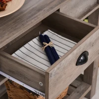 HOMCOM Console Table American Pastoral Desk with Drawer Bottom Shelf Living Room, Entryway, Bedroom Grey(m-12)