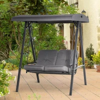 Outsunny Patio Swing Chair 2 Seater Swinging Hammock Outdoor Cushioned Bench Seat(m-2)