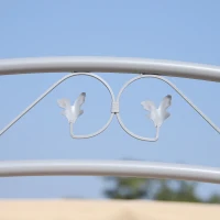 Outsunny Steel 3 Seater Swing Chair Patio Lounger Canopy Shelter Cushioned Seat Heavy Duty - Beige(m-11)