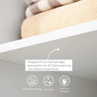 HOMCOM Kleiderschrank auf Rollen, mobile Garderobe, Garderobenschrank, Rollbarer Kleiderständer, 80 x 40 x 128 cm, Weiß(m-6)