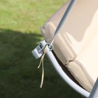 Outsunny Steel 3 Seater Swing Chair Patio Lounger Canopy Shelter Cushioned Seat Heavy Duty - Beige(m-13)