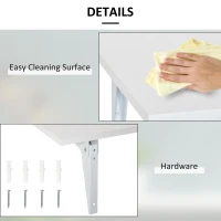HOMCOM Foldable Table Wall-Mounted Floating Folding Desk Drop-Leaf Bar Table for Home Office, Dining Room, Kitchen(m-6)