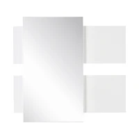 HOMCOM Conjunto de Móveis de Entrada com Espelho e Gaveta Estilo Moderno 75x4x70cm e 75x29x20cm Branco e Madeira(m-8)