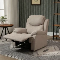 HOMCOM Manual Recliner Armchair, w/Metal Base Upholste Chair w/ArmrestAccent Chairfor Bedroom Dorm OfficeBeige(m-2)