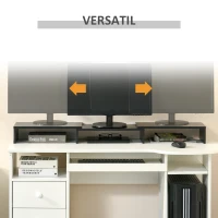 Stand pentru doua monitoare Vinsetto cu lungime si unghi reglabil, stand ridicare ecran pentru laptop, computer, PC, imprimanta, televizor, negru(m-4)