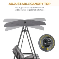 Outsunny Patio Swing Chair 2 Seater Swinging Hammock Outdoor Cushioned Bench Seat(m-4)