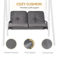Outsunny Patio Swing Chair 2 Seater Swinging Hammock Outdoor Cushioned Bench Seat(m-5)