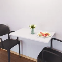 HOMCOM Foldable Table Wall-Mounted Floating Folding Desk Drop-Leaf Bar Table for Home Office, Dining Room, Kitchen(m-10)