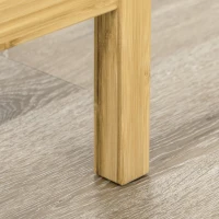 HOMCOM Ensemble table de bar rectangulaire + 2 tabourets ronds bambou avec repose-pieds 3 pièces 98 x 53 x 90 cm bois naturel(m-9)