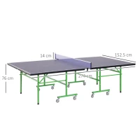 Homcom Masă Ping Pong profesională cu roți, 152.5x274x76cm(m-3)