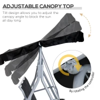 Outsunny Outdoor 3-Seater Swing Chair-Black(m-4)