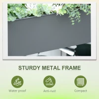 Outsunny Metal Raised Garden Bed with Wheels, Mobile Planter with Bottom Shelf for Plants and Flowers, Outdoor, Grey, 109 x 44 x 80cm(m-6)