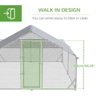 PawHut Walk-In Chicken Run, Hen House, with Roof, for Ducks, Chickens, Rabbits(m-7)
