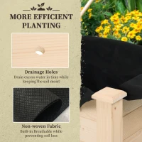Outsunny Garden Wooden Planters， Rectangular Raised Bed,Flower Box, Fir Wood Indoor/Outdoor, Oak Tone, 86L x 46W x 76Hcm(m-6)
