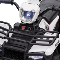HOMCOM 12V Kids Quad Bike with Forward, Reverse Functions, Ride-On ATV w/ Music, LED, Headlights, for Ages 3-5 Years - White(m-9)