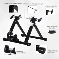 HOMCOM Rolo de Bicicleta para Treinamento Dobrável com Resistência Magnética para Rodas de 26-28 Polegadas Suporte de Treinamento para Bicicleta Casa Interior 54,5x47,2x39,1cm Preto(m-4)