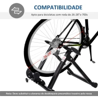 HOMCOM Rolo de Bicicleta para Treinamento Dobrável com Resistência Magnética para Rodas de 26-28 Polegadas Suporte de Treinamento para Bicicleta Casa Interior 54,5x47,2x39,1cm Preto(m-6)