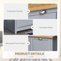 HOMCOM Shoe Cabinet, 2 Doors Shoe Cupboard, Entryway Shoe Bench with Shelf, Storage Organiser for Hallway, Bathroom, Grey(m-6)