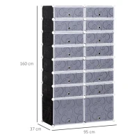 HOMCOM  Armário Removível de 16 Cubos cor Preto e Branco95x37x160cm(m-3)