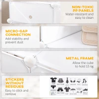 HOMCOM Dulap Haine Dulap Pantofi Modular din Plastic 6 Cuburi Alb, 75x37x73cm(m-6)