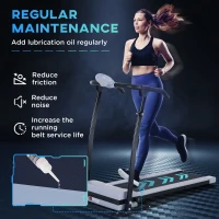 HOMCOM Foldable Walking Treadmill, Aerobic Exercise Machine w/ LED Display, for Home, Office, Fitness Studio(m-4)