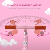 HOMCOM Bicicleta sem Pedais para Crianças entre 2-5 Anos com Assento Ajustável Rodas Antiderrapantes 85x36x54cm Rosa(m-7)