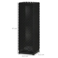 Outsunny Candeeiro de Jardim Candeeiro Solar de Exterior com Luzes LED Controlo Automático para Varanda Pátio 15,5x15,5x47cm Preto(m-3)
