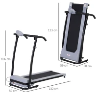 HOMCOM Foldable Walking Treadmill, Aerobic Exercise Machine w/ LED Display, for Home, Office, Fitness Studio(m-3)