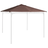 Outsunny 3x3m Square Gazebo Canopy Replacement UV Protected Top Cover Sun Shade Coffee