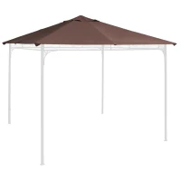 Outsunny 3x3m Square Gazebo Canopy Replacement UV Protected Top Cover Sun Shade Coffee(m-1)