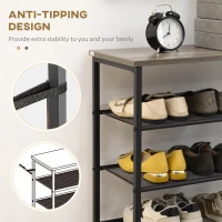HOMCOM 8-Tier Shoe Rack, Shoe Storage Organizer with Mesh Shelves, Free Standing Shoe Shelf Stand for 21-24 Pairs of Shoes for Entryway, Hallway, Closet, Grey(m-6)