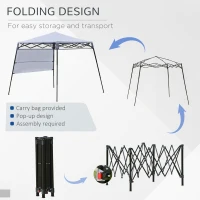 Outsunny 2 x 2m Garden Foldable Pop Up Gazebo Tent with Backpack & Adjustable Legs Outdoor Party Canopy, White & Black(m-5)