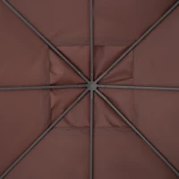 Outsunny 3x3m Square Gazebo Canopy Replacement UV Protected Top Cover Sun Shade Coffee(m-9)
