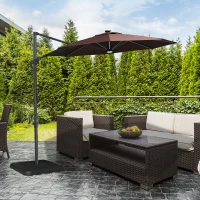 Outsunny Set of 4 Cantilever Parasol Base Stand Outdoor Umbrella Weights, Up to 120kg Sand or 80kg Water Filled, Black(m-12)