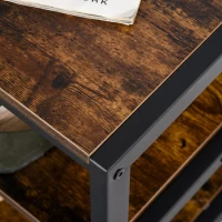 HOMCOM Coat Rack Stand, Free Standing Hall Tree, Coat Stand with Hooks, Bench and Shoe Rack, 100cm x 40cm x 184cm, Industrial Style, Rustic Brown and Black(m-8)