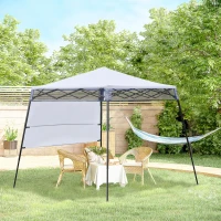 Outsunny 2 x 2m Garden Foldable Pop Up Gazebo Tent with Backpack & Adjustable Legs Outdoor Party Canopy, White & Black(m-2)