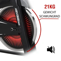 HOMCOM Fahrradtrainer Indoor Heimtrainer mit 13KG Schwungrad Home Gym Cycling Bike Trainer Fitnessfahrrad Stufenlos Widerstand Stahl Rot+Schwarz 104 x 52 x 104-114 cm(m-6)