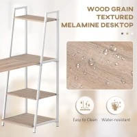 HOMCOM Modern Foldable Office Desk with Storage Shelf Freestanding Multi-function Computer Workstation Dining Table for Home Office(m-6)