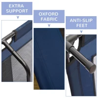 PawHut Raised Dog Bed Cat Elevated Lifted Puppy Pet Elevated Cot Portable Camping Basket – Blue (Large)(m-6)