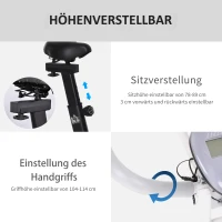 HOMCOM Fahrradtrainer Indoor Heimtrainer mit 13KG Schwungrad Home Gym Cycling Bike Trainer Fitnessfahrrad Stufenlos Widerstand Stahl Rot+Schwarz 104 x 52 x 104-114 cm(m-5)