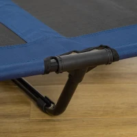 PawHut Raised Dog Bed Cat Elevated Lifted Puppy Pet Elevated Cot Portable Camping Basket – Blue (Large)(m-11)