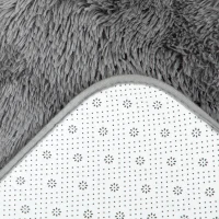 HOMCOM Tappeto Moderno in Poliestere e Gommapiuma per Camera da Letto, Soggiorno e Sala da Pranzo, 200x120 cm, Grigio(m-9)