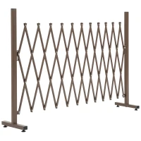 Outsunny Expanding Trellis Fence Freestanding Movable Fence Foldable Garden Screen Panel Aluminum, 300cm x 103.5 cm, Dark Brown(m-11)