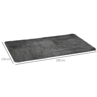 HOMCOM Tappeto Moderno in Poliestere e Gommapiuma per Camera da Letto, Soggiorno e Sala da Pranzo, 200x120 cm, Grigio(m-3)