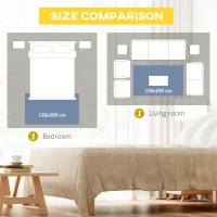 HOMCOM Tappeto Moderno in Poliestere e Gommapiuma per Camera da Letto, Soggiorno e Sala da Pranzo, 200x120 cm, Grigio(m-6)
