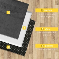 HOMCOM Tappeto Moderno in Poliestere e Gommapiuma per Camera da Letto, Soggiorno e Sala da Pranzo, 200x120 cm, Grigio(m-5)