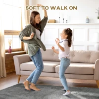 HOMCOM Tappeto Moderno in Poliestere e Gommapiuma per Camera da Letto, Soggiorno e Sala da Pranzo, 200x120 cm, Grigio(m-4)