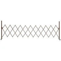 Outsunny Expanding Trellis Fence Freestanding Movable Fence Foldable Garden Screen Panel Aluminum, 300cm x 103.5 cm, Dark Brown(m-1)